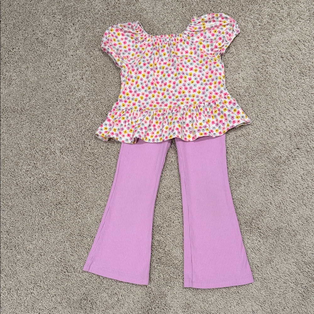 Cat & Jack Pink and Yellow Floral Outfit